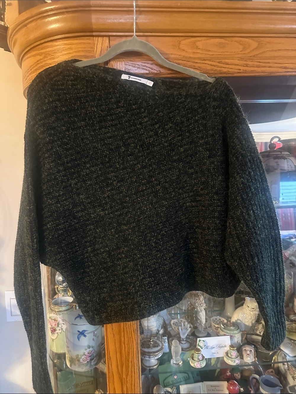 Alexander Wang Black Textured Crewneck Sweater